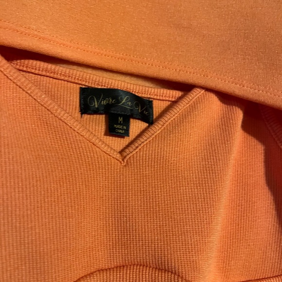 Orange three piece short set / Med - Picture 2 of 3